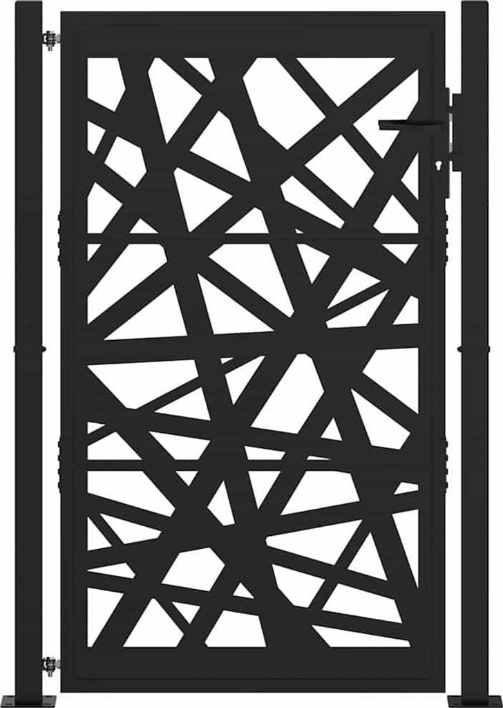 vidaXL Cancello da giardino nero 100x150 cm in acciaio Immagine del prodotto 