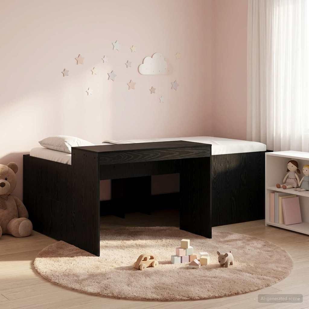 Möbel Hochbett mit Schreibtisch für Kinder Schwarz HolzwerkstoffKlassische Betten - Klassische Betten c4966