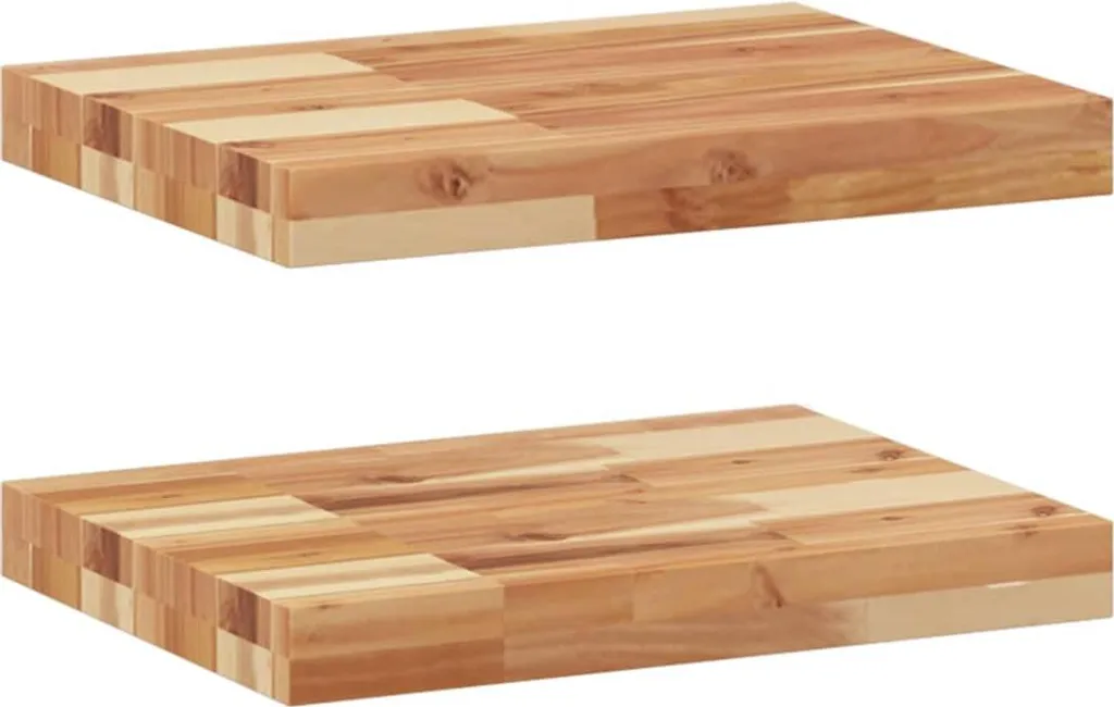 Mensole Sospese in Acacia Massiccia vidaXL - 60x30x4 cm Trattate a Olio