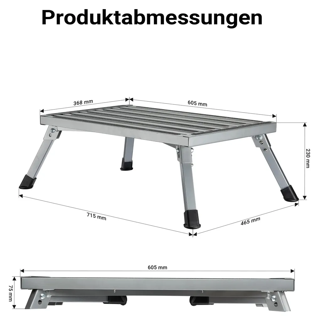 Marchepied Camping Wiltec - Solution Stable contre les Chutes 150kg