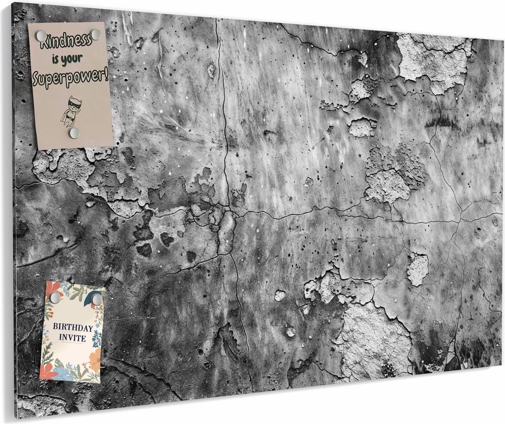 Magnettafel 60x40cm magnetisch & beschreibbar Metall-Board - Abgenutzte Wand