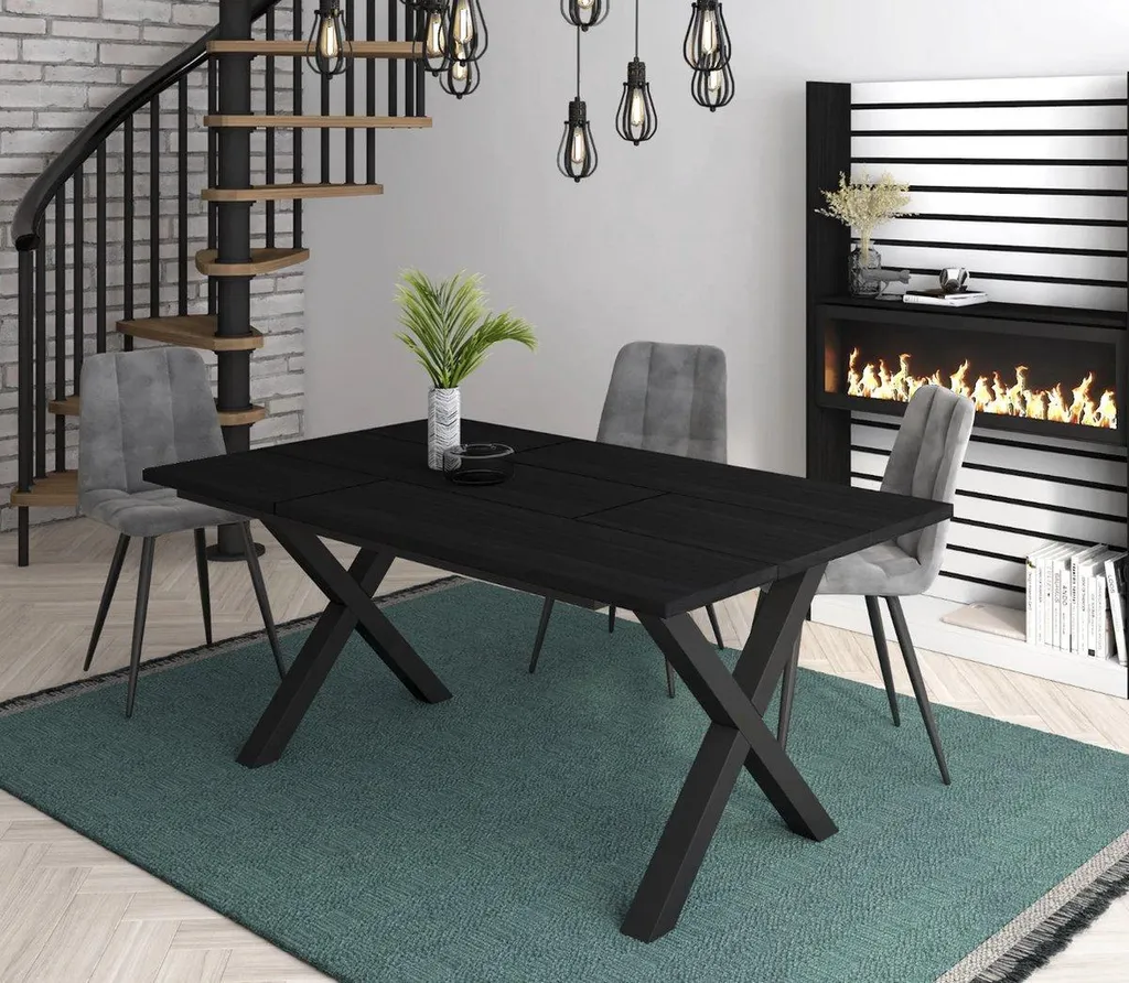 Table stable et robuste Bolt Edge 170cm bois massif pour 6 personnes