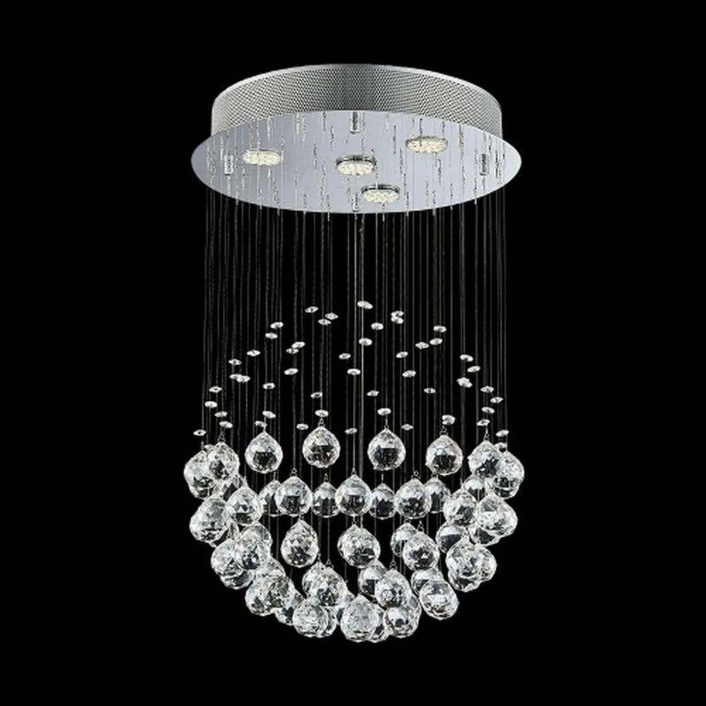 Luminaire Plafonnier XAVER Inox et Verre 4 x 50W Intensité Variable