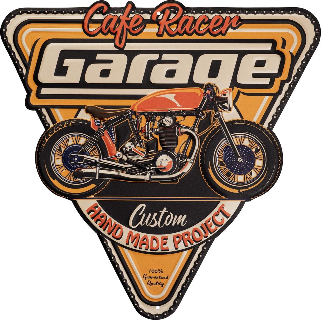 Moritz Blechschild 40 x 40 cm Racer Garage Motorrad Werksatt Deko Metallschild Retro Vintage Retro Sprüche lustig