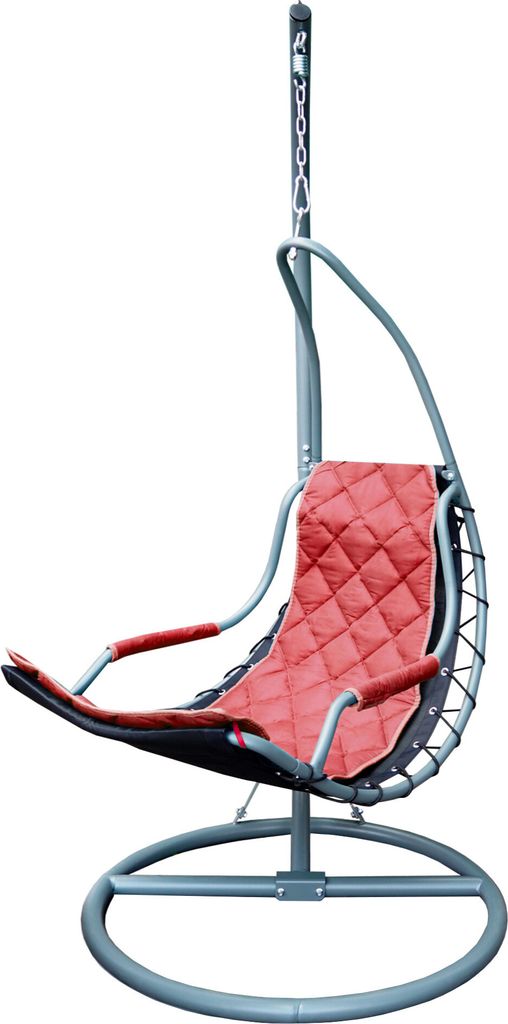 Aga Hängesessel Domingo mit Gestell – Rot, Hängeschaukel für Garten & Balkon, Indoor und Outdoor, Wetterfest & Ergonomisch