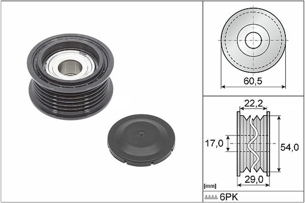 INA 532 0854 10 Umlenkrolle Keilrippenriemen für AUDI A6 Produktbild 