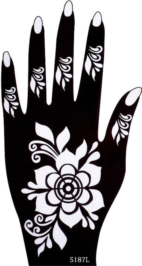 Henna Tattoo Schablone für die Linke Hand