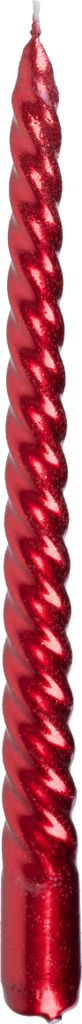 Kerze MagicHome Weihnachten, 25 cm, Packung 2 Stk., rot, spiralförmig, gedreht