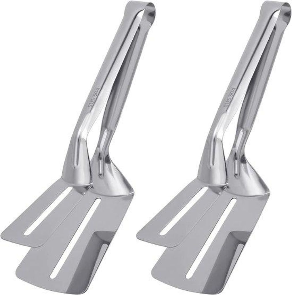 Zwei Stücke - Doppelblatt Schaufel Clip - RVS Schaufel - für Frittieren Fisch Flip Fisch - Multifunktioneller Lebensmittel Clip Tang - Steak Clip...