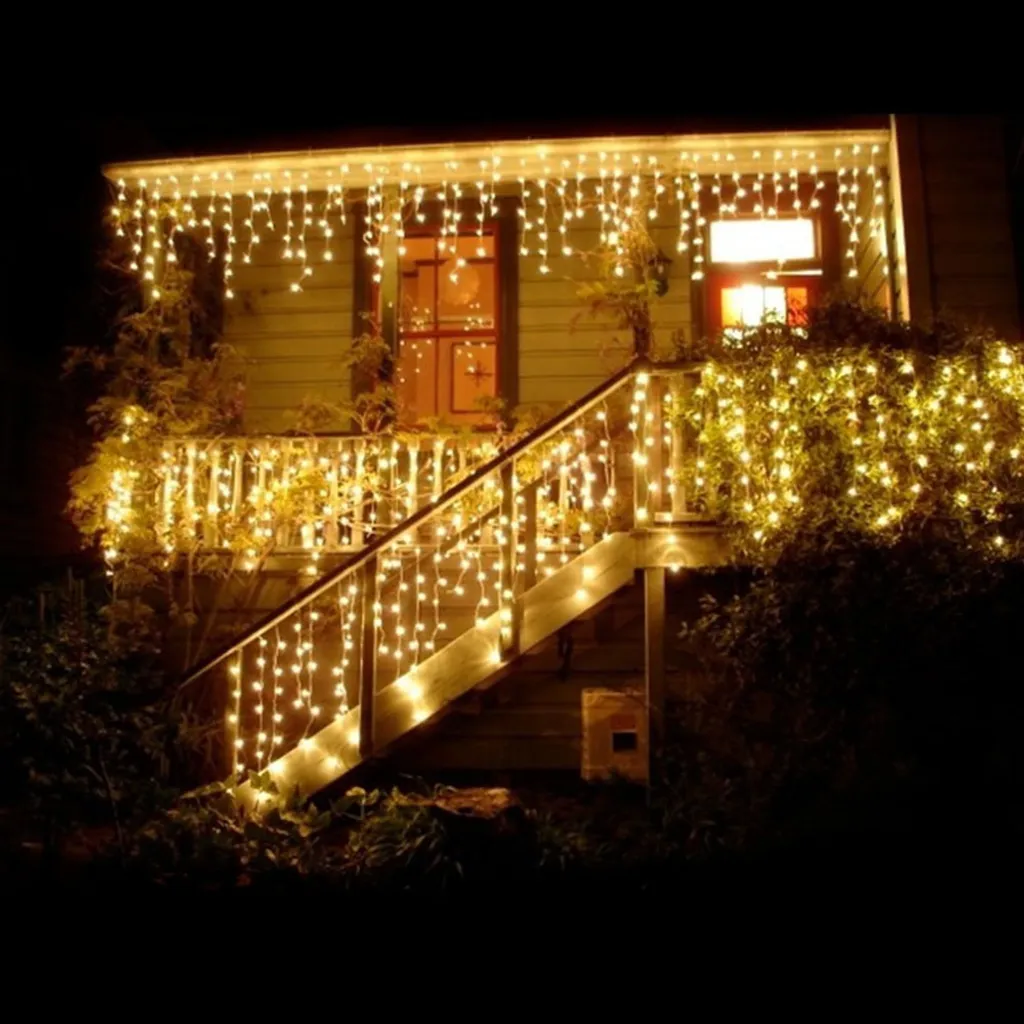 Guirlande Solaire Etanche 3M Rideau Stalactite LED avec Télécommande