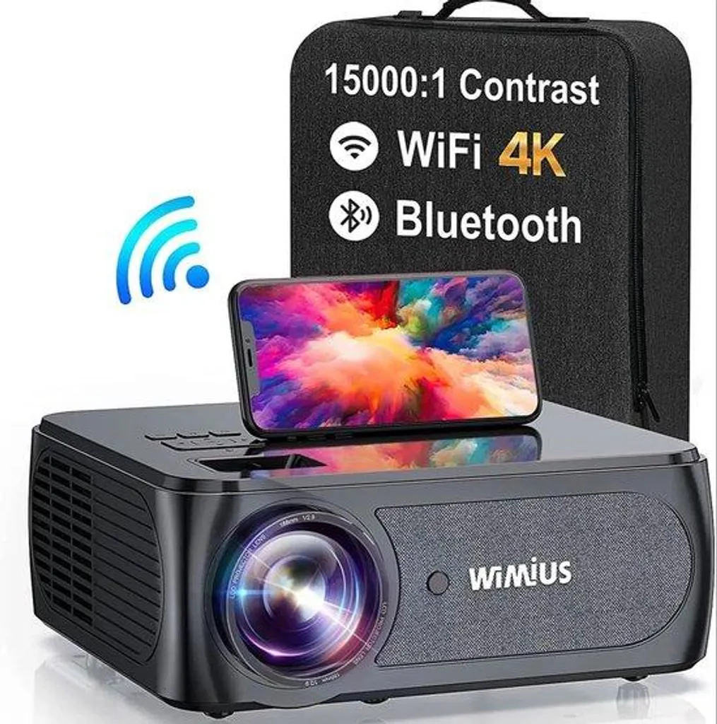 Mini Projecteur Bluetooth 4K Noir - Fini les Petits Écrans en 8K HD