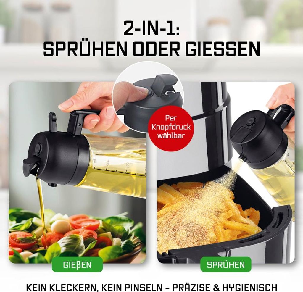 GOURMETmaxx Ölsprüher Öl Spender Sprühflasche Speiseöl