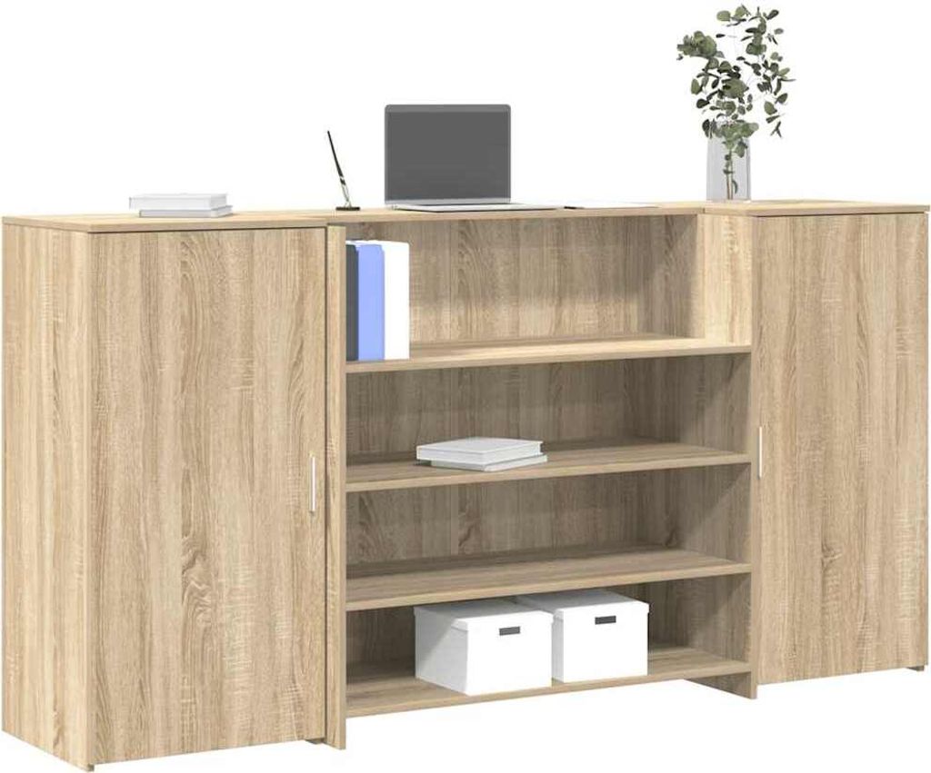"2026 MODERNE"Empfangstheke - elegantes Design - Rezeptionstresen/Bürotisch - Sonoma-Eiche 200x50x103,5cm Holzwerkstoff Promotion376871 - Schreibt...