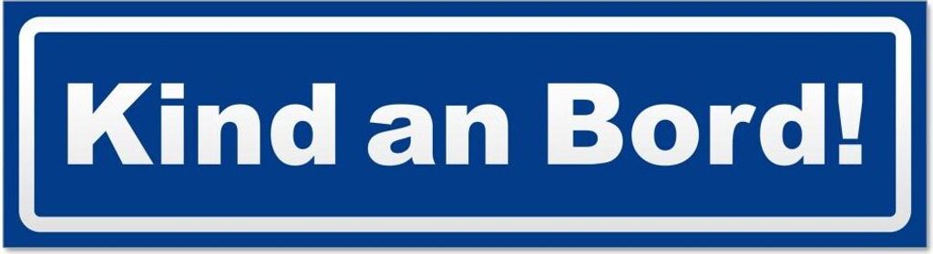 Kind an Bord! Invertiert Magnetschild Schild magnetisch - 30cm Verkehrsblau - Magnetfolie für Auto PKW Kfz