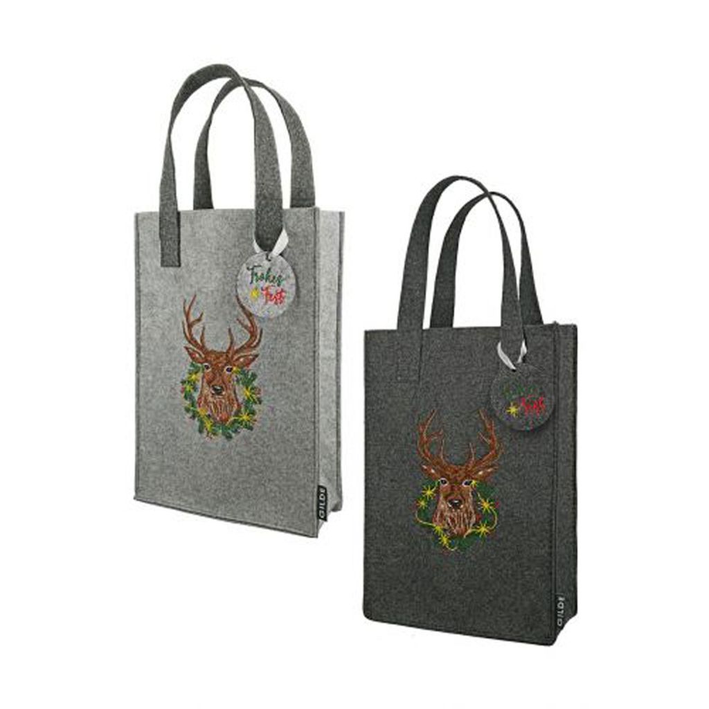 GILDE Filz Geschenktasche "Hirsch m.Tannenkranz" VE 8 so