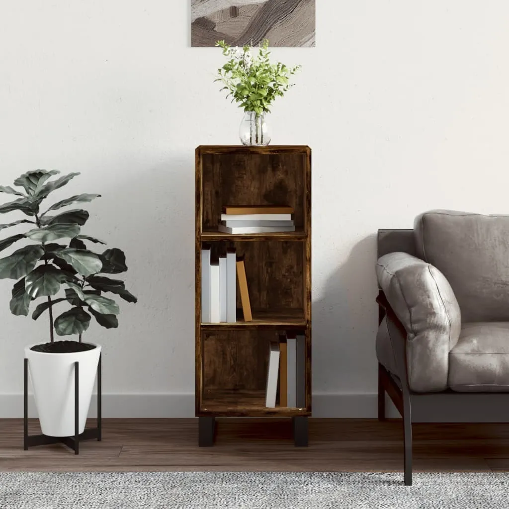 Credenza vidaXL Rovere Fumé 34,5x32,5x90 cm | Mobiletto Stretto Design