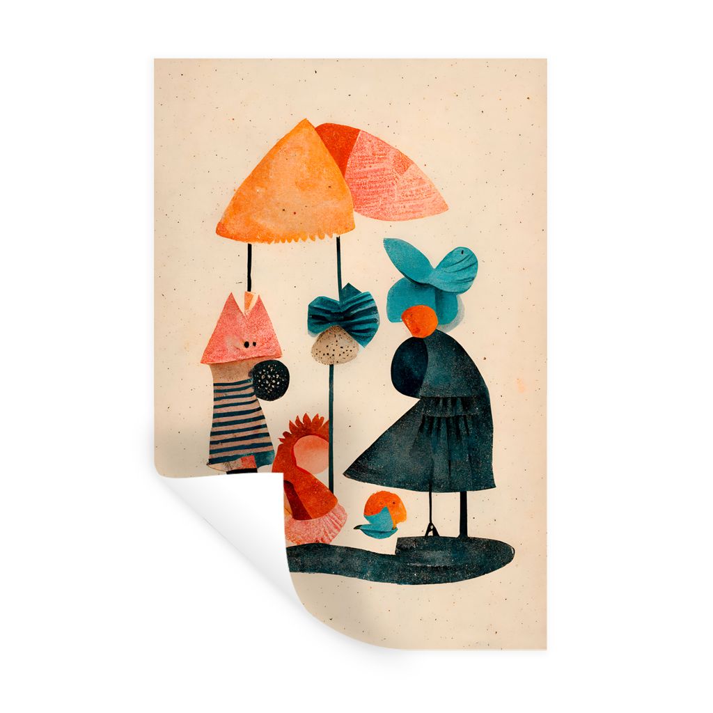 MuchoWow Wandtattoo Wandsticker Wandaufkleber Kinder - Pastell - Vintage - Farben 40x60 cm Selbstklebend und Repositionierbar - Wierderverwendbar...