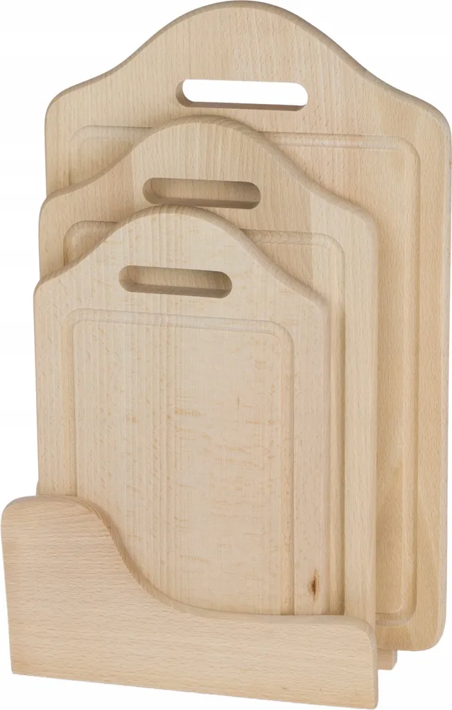 Set di 3 Taglieri Kaplitchen con Supporto - Legno di Bambù Naturale