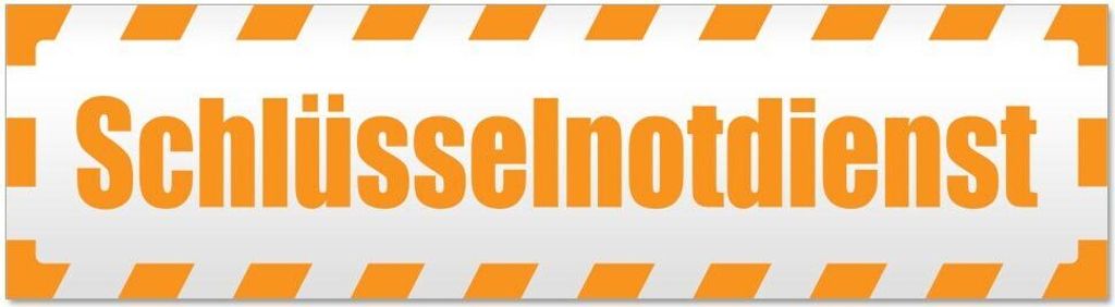 Kiwistar Schlüsselnotdienst gestreift Magnetschild Schild magnetisch - 30cm Orange - Magnetfolie für Auto PKW Kfz