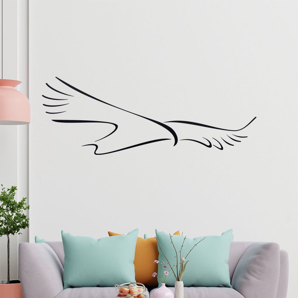Adler Linien Wandtattoo in 6 Größen - Wandaufkleber Wall Sticker - Dekoration, Küche, Wohnzimmer, Schlafzimmer, Badezimmer