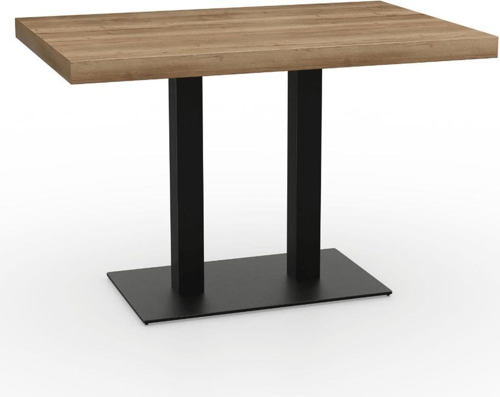Bistrotisch XL 48 mm | 120x70 cm | Eiche Rustikal | Gusseisen Gestell
