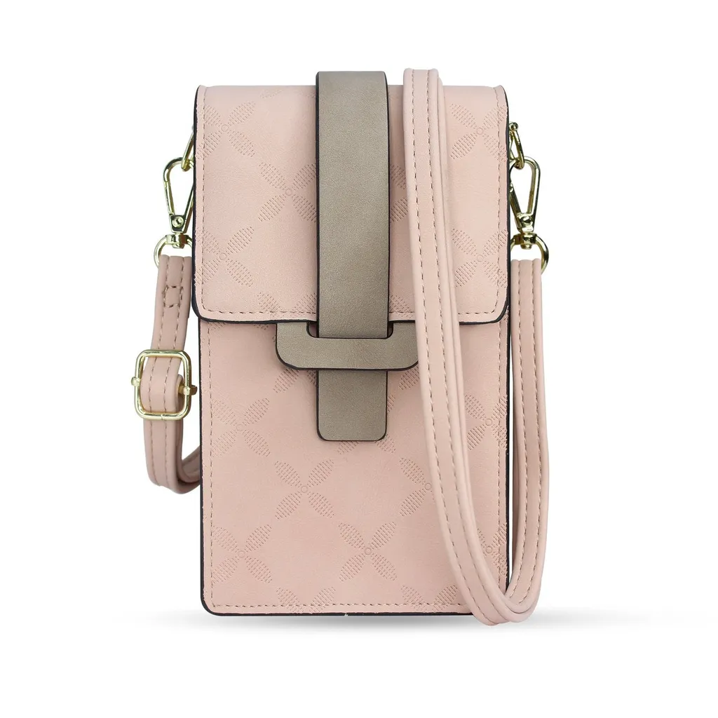Sac téléphone portable rose pour voyage et sorties légères en ville