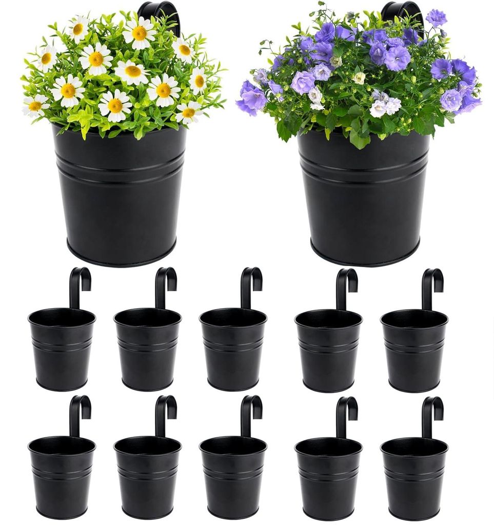 Blumentöpfe, 10er Set Balkontopf, Pflanztopf, Hängetöpfe, Produktbild 