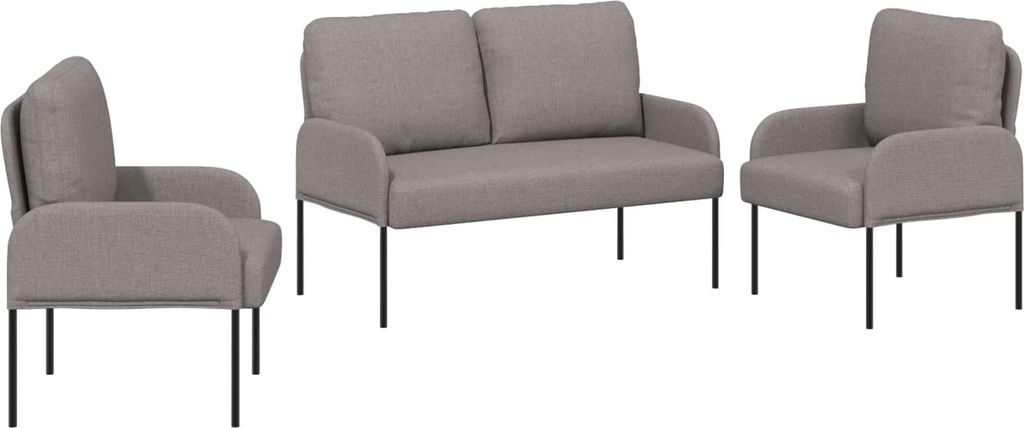 vidaXL Sofagarnituren 3 pcs Taupe 115 x 56 x 80 cm Sperrholz