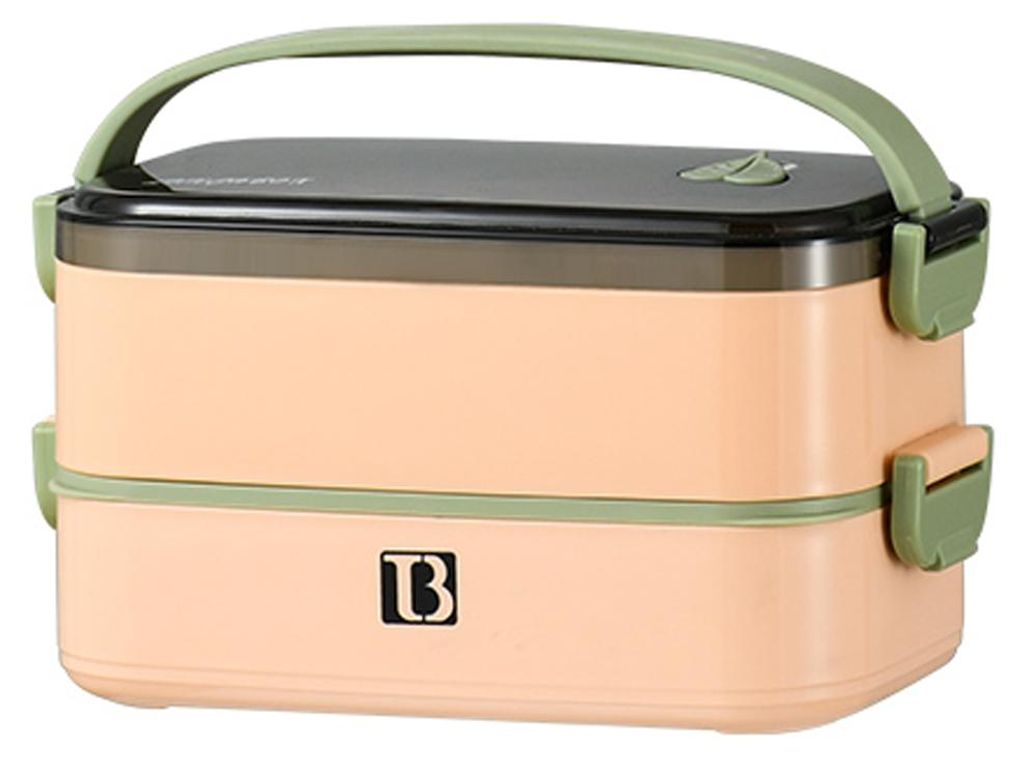 1,4 l abnehmbare Brotdose 304 Edelstahl doppelschichtig 3 Faecher tragbare Bento-Box kein Auslaufen grosse Kapazitaet fuer Erwachsene Kinder Campin...