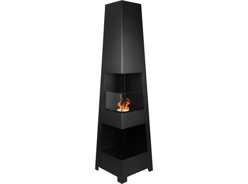 Biocamino da Pavimento Pyramid Garden Nero Opaco – 2 kW, Immagine del prodotto 