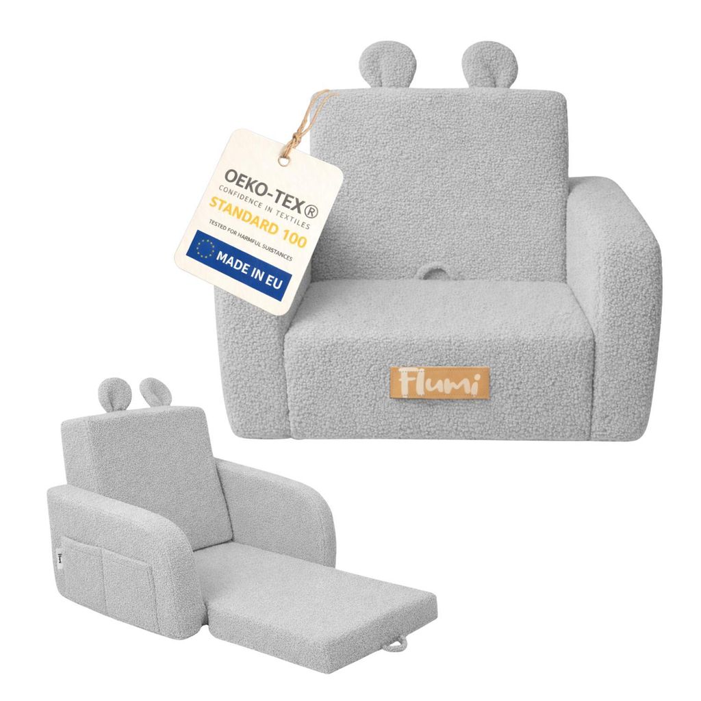 Flumi Kindersessel klappbar Kindersofa mit Liegefunktion und abnehmbarem Bezug