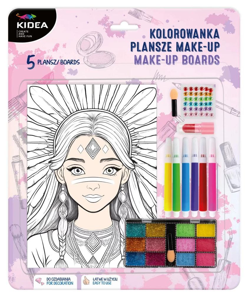 Prinzessinnen Make-Up Malbuch Set mit Lippenstift, Lidschatten und Markern