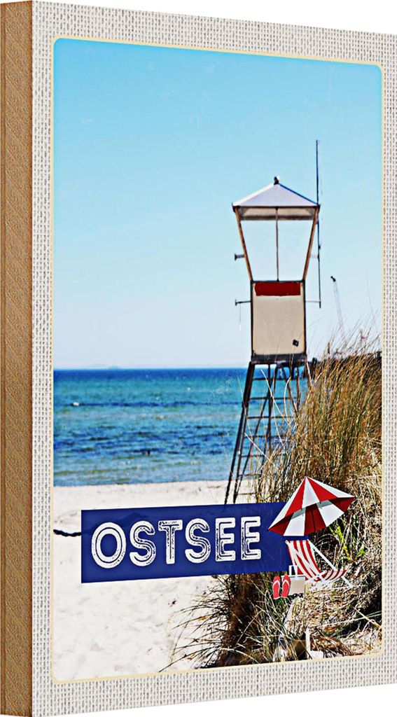 Holzschild Reise 20x30cm Ostsee Strand Deutschland Meer Urlaub