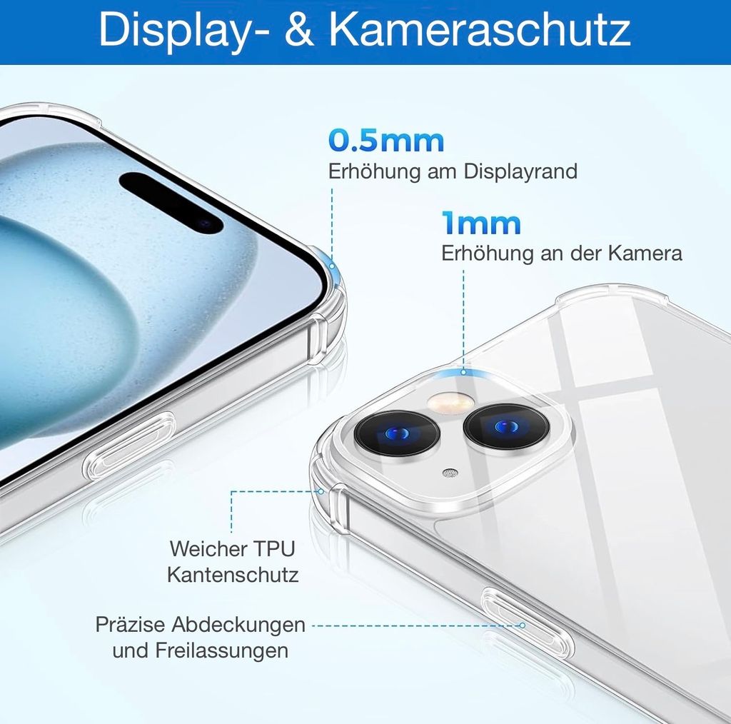 iPhone 15 Hülle AVANA Schutzhülle Klar Durchsichtig Bumper Produktbild 2