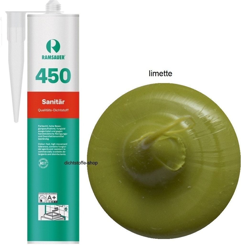 Ramsauer 450 Sanitär 1K Silikon Dichtstoff 310ml Kartusche limette