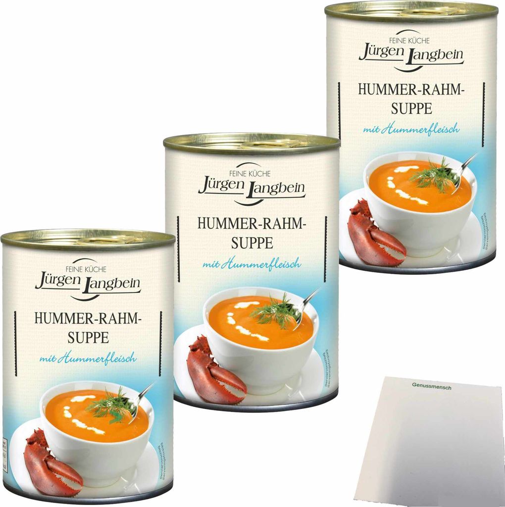 Jürgen Langbein Hummer Rahm Suppe mit Hummerfleisch 3er Produktbild 