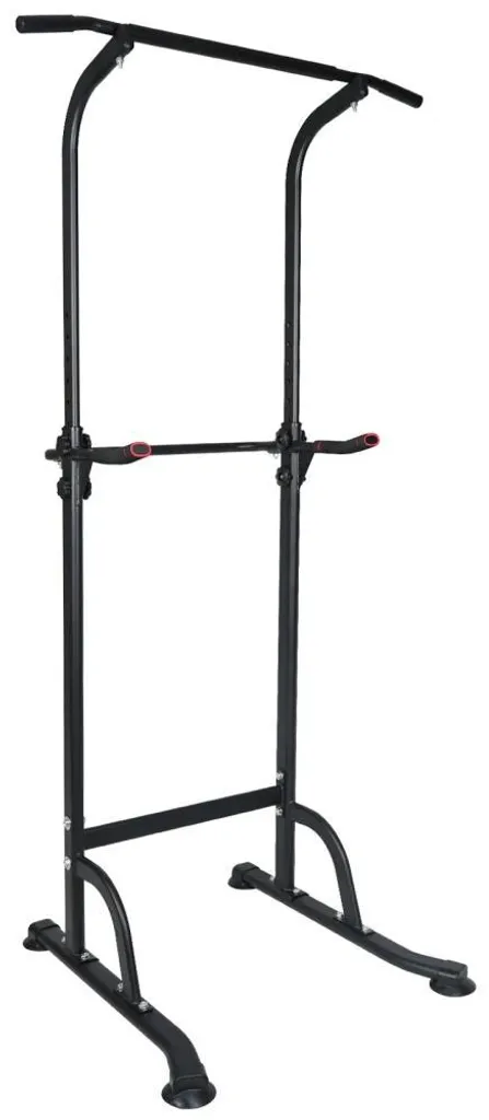 Station de dips réglable, musculation sécurisée à domicile, coloris noir