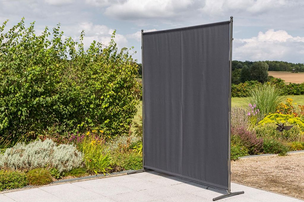 Merxx Privacy Screen wide - ocelový rám s textilní šedou Obrázek produktu 1