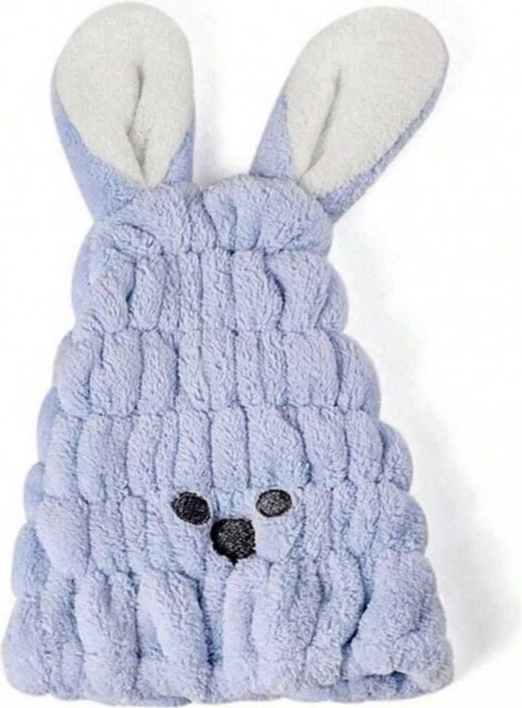 Schnelltrocknendes Handtuch mit Turban - Blue Bunny, 80% Polyester 20% Polyamid, 35x29 cm