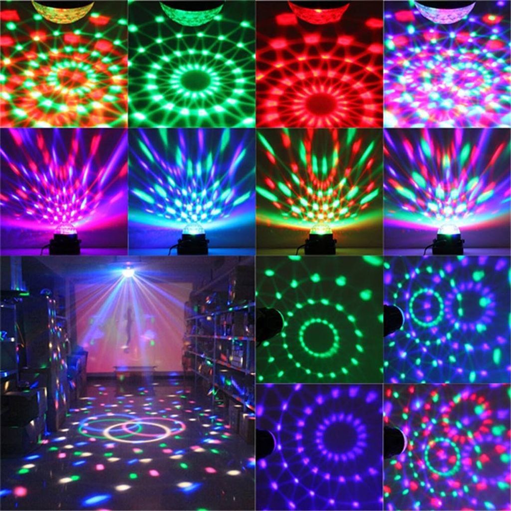 Discokugel Led Party Lampe Musikgesteuert Disco Lichteffekte Discolicht Mit  Usb Kabel, 7 Farbe Rgb 360 Drehbares Partylicht Mit Fernbedienung Fr Weihn