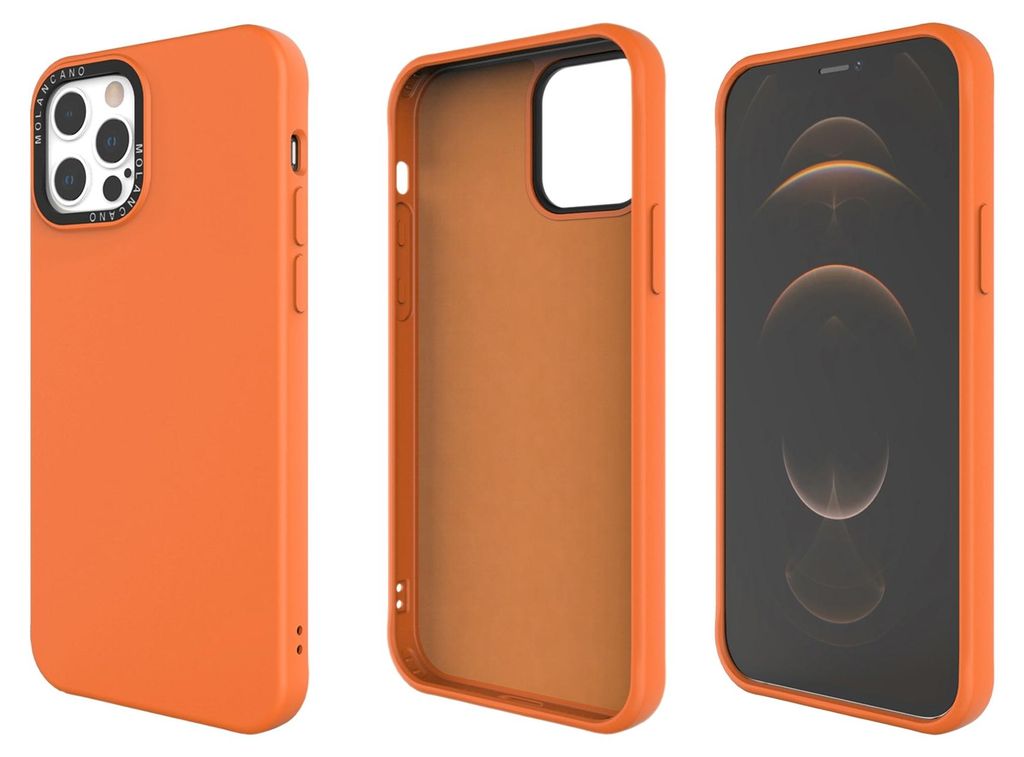 Hülle für iPhone 12 Pro Max Molancano Designer-Rückseite in Orange