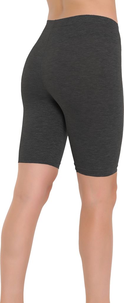 OCERA Damen Kurze Leggings (Radler) aus atmungsaktiver Baumwolle mit hoher Taille, Standard 100 , Anthrazit - S