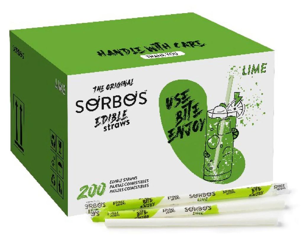 SORBOS pailles comestibles - citron vert (200 pièces) Image du produit 