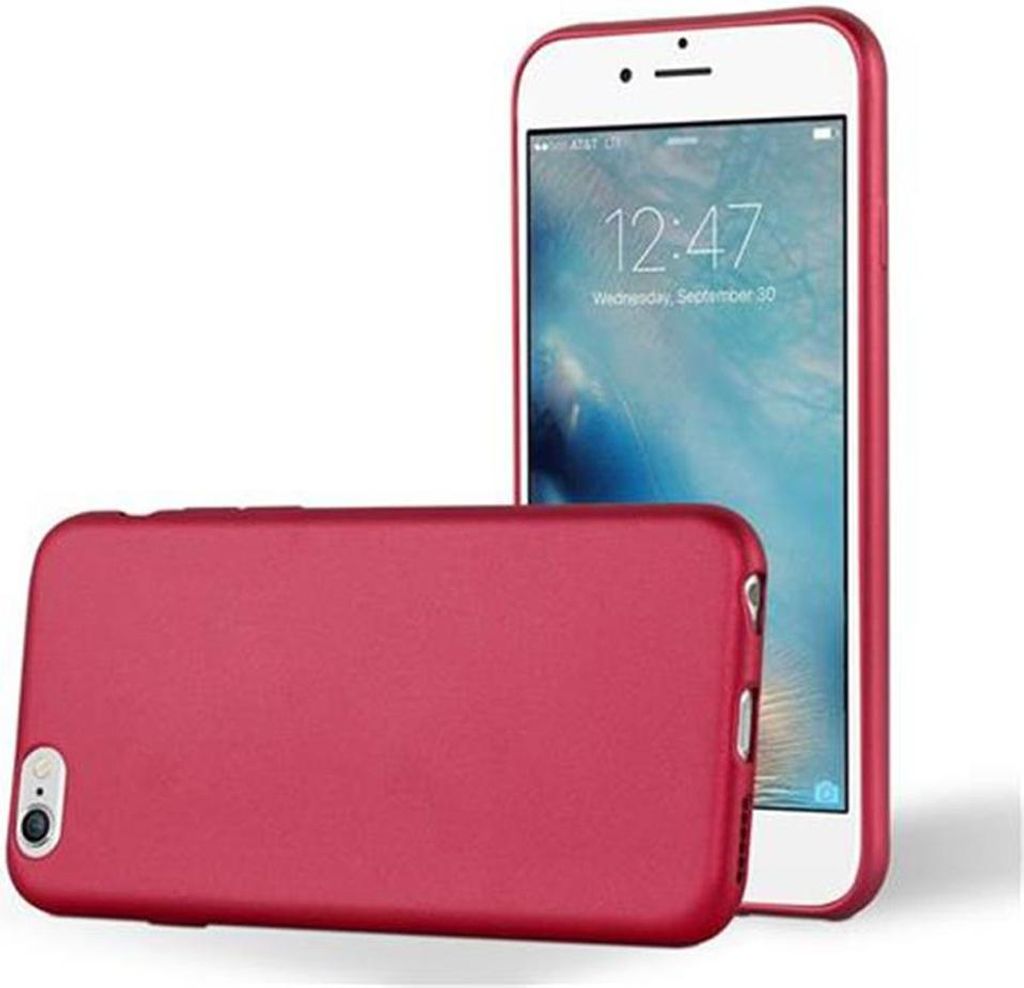 Cadorabo Schutzhülle für Apple iPhone 6 / 6S Hülle in Rot Handyhülle TPU Silikon Etui Cover Case