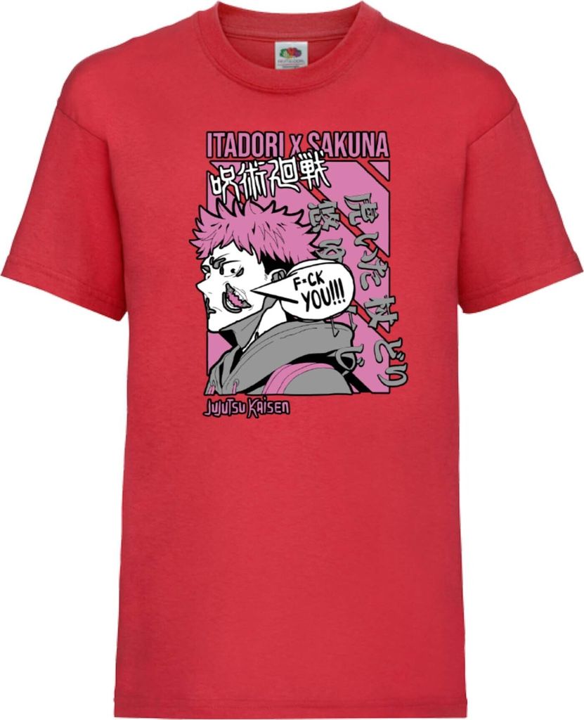 Kinder T-Shirt Japan Animation Manga Anime Comics Jujutsu Anime Manga Kaisen Itadori Sakuna Var-012 Itadori Sakuna, 5-6 Jahr - 116 / Rot