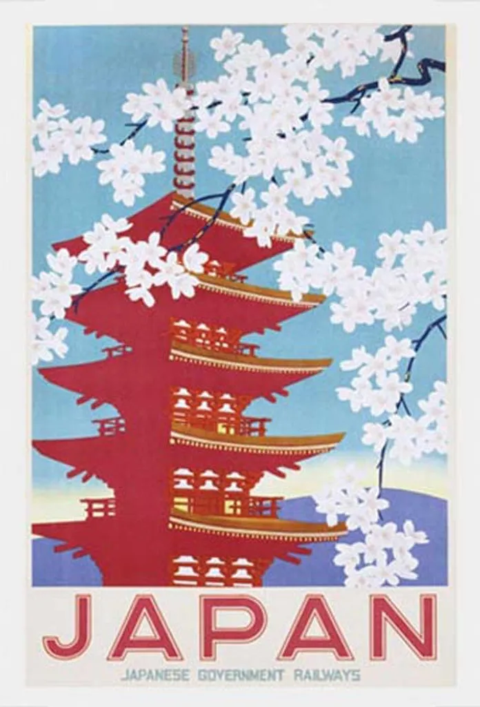 Quadro Vintage Ferrovie Giapponesi Cornice Bianca MDF Shinsuke