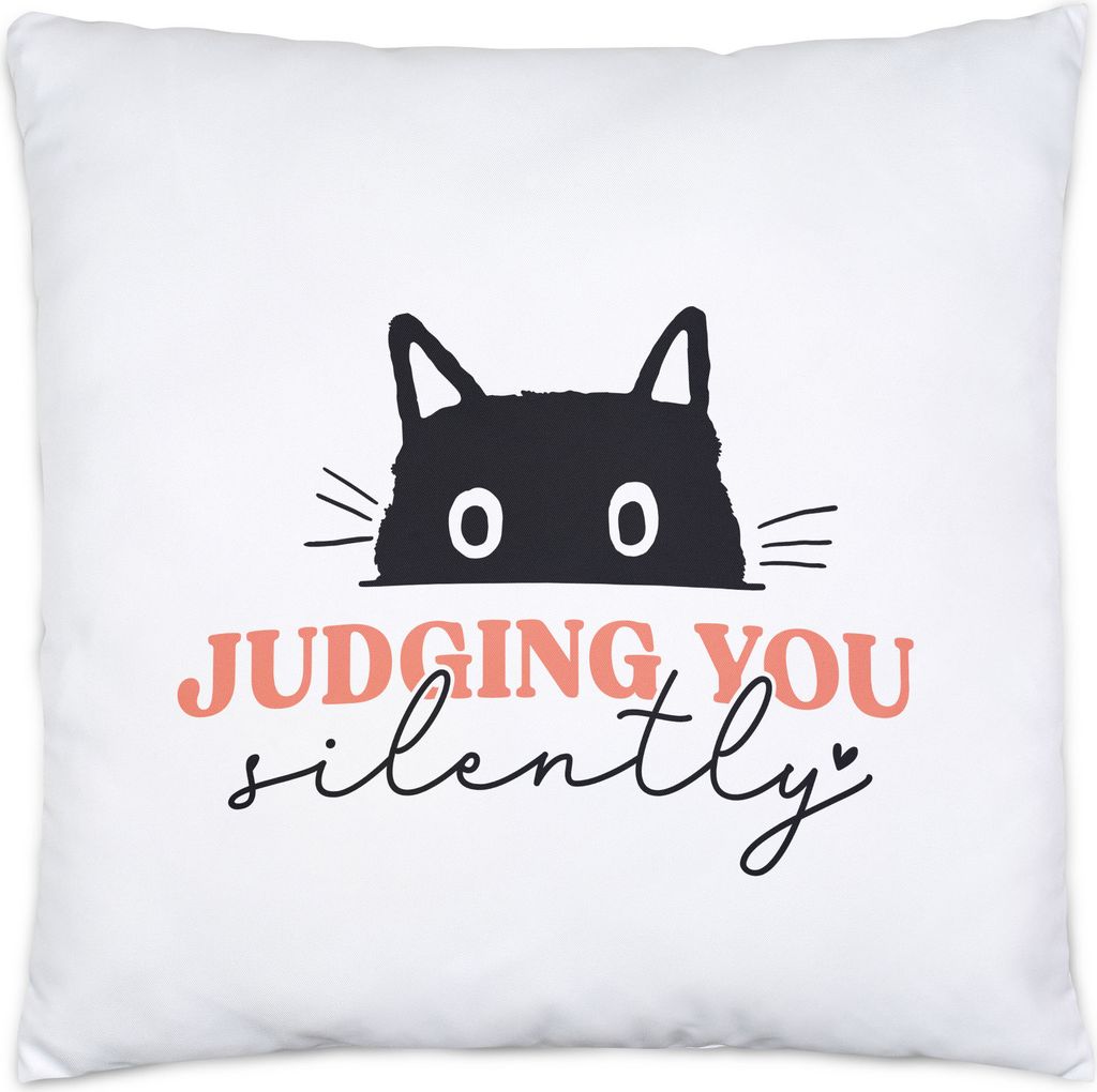 Judging you Silently Kissen Inkl. Füllung Cat-Mom Kätzchen Haustier