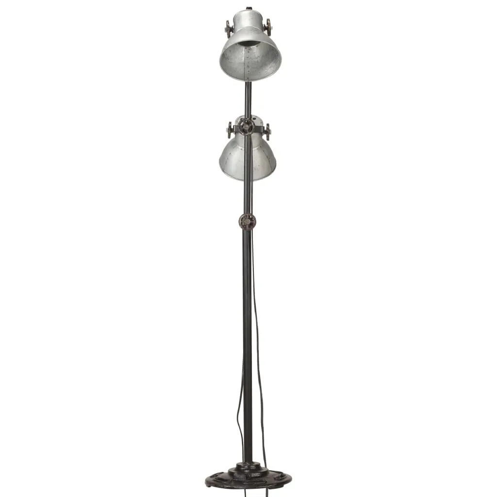 Lampadaire 2 flammes E27 finition Argentée - Structure en fonte stable - 2
