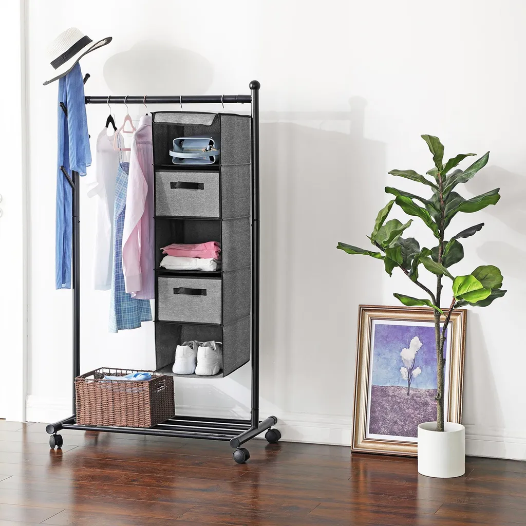 Rangement suspendu pour armoire avec tiroirs : gain de place gris