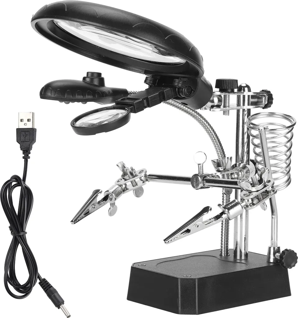 Support de bureau pour loupe de lecture et lampe de couture réglable